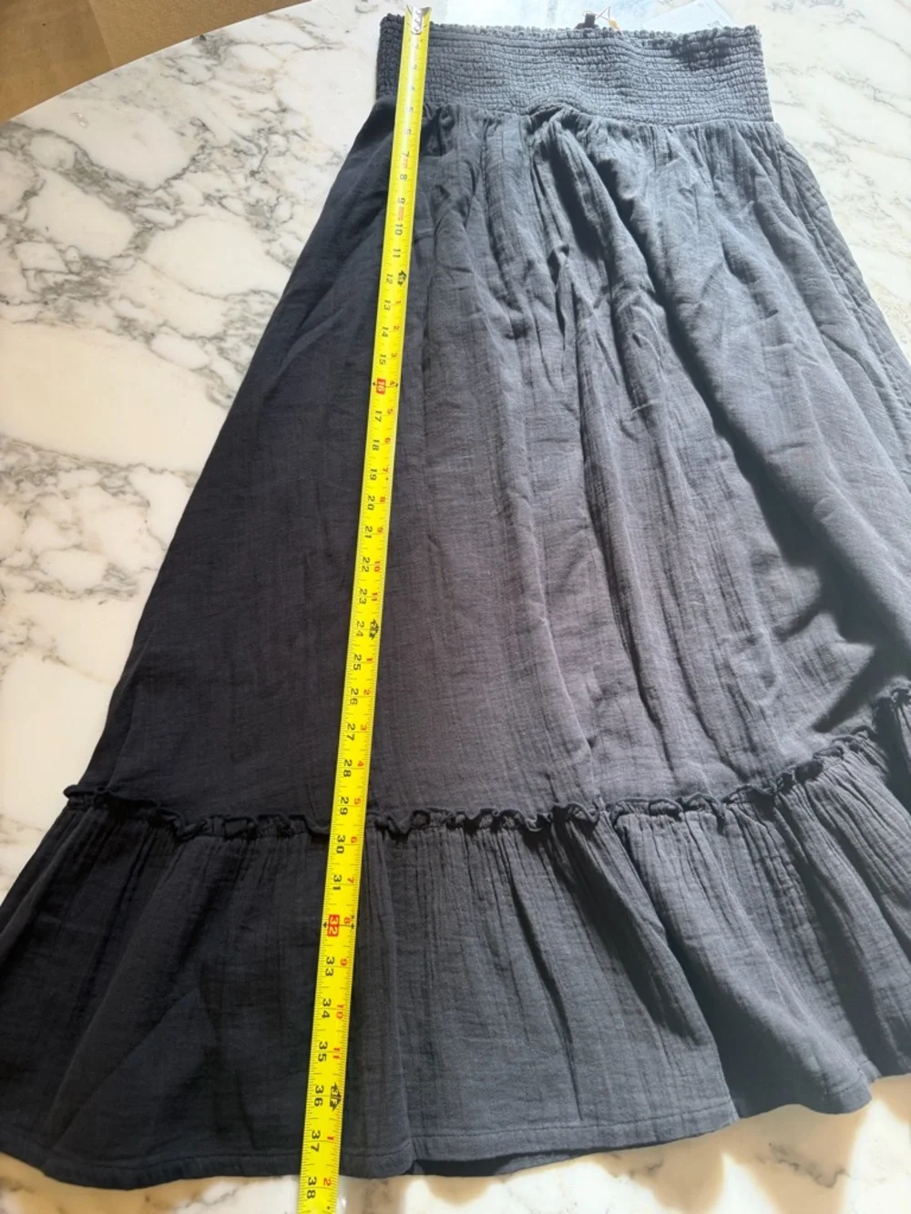 Quince Black Maxi Skirt with Smocked Waist NWT - Picture 12 of 14